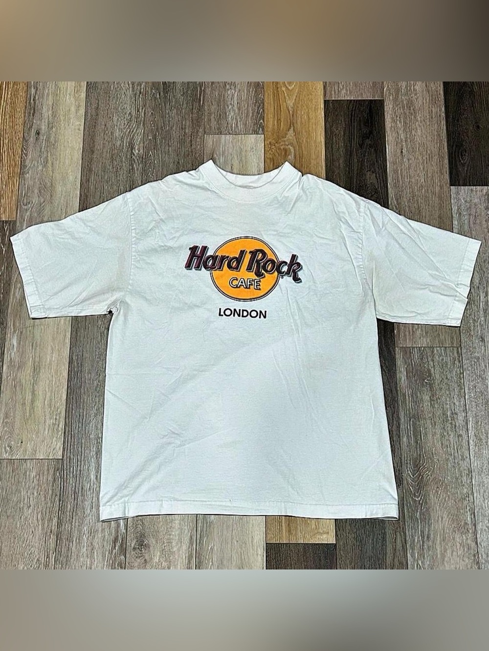 Hard Rock Cafe White Tee with Yellow Logo - London